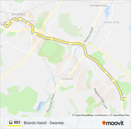 883 bus Line Map