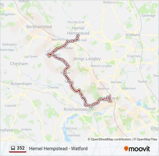 352 Bus Line Map