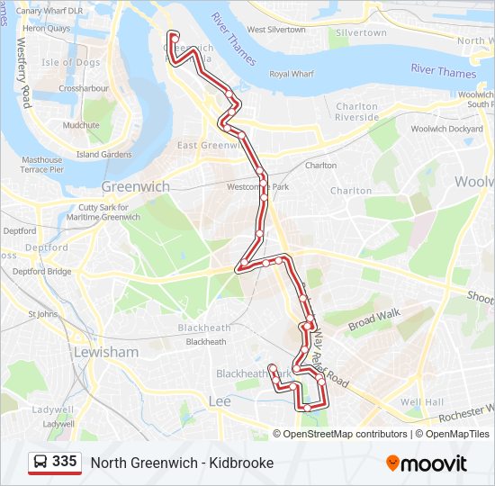 335 Bus Line Map