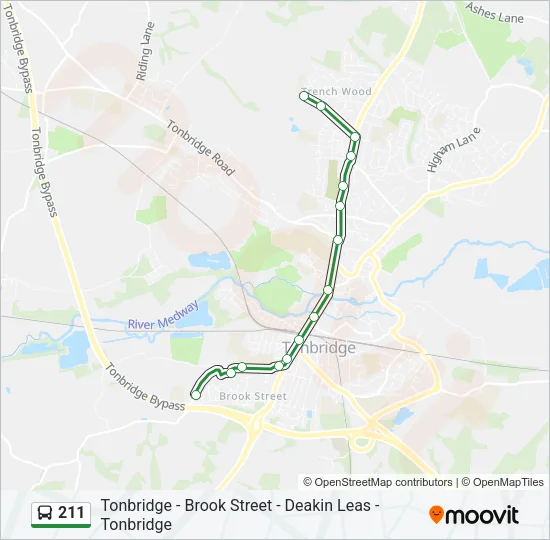 211 Bus Line Map