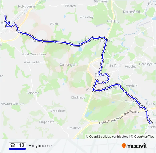 113 Bus Line Map