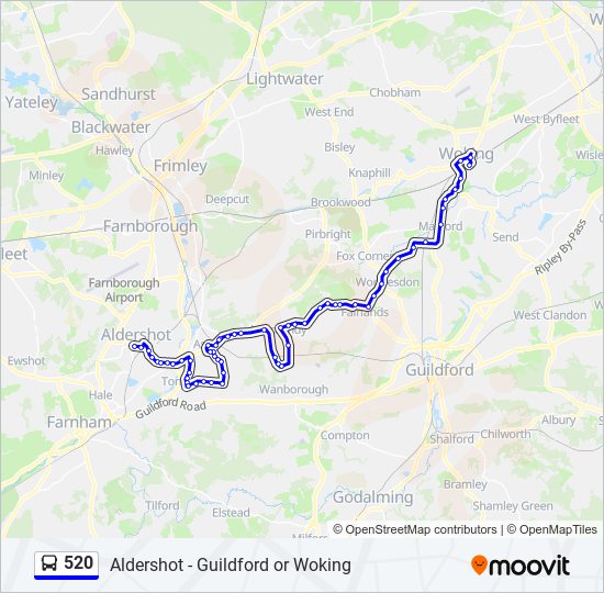 520 Route Schedules Stops Maps Woking Updated 