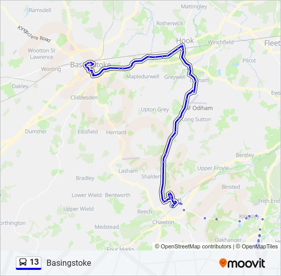 13 Route: Schedules, Stops & Maps - Basingstoke (Updated)