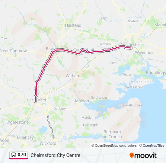 X70 Bus Line Map