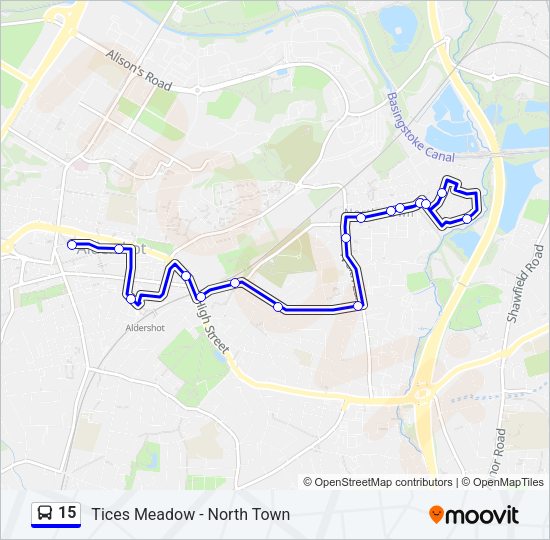15 Bus Line Map