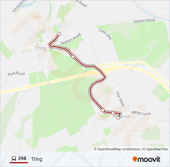 398 Bus Line Map