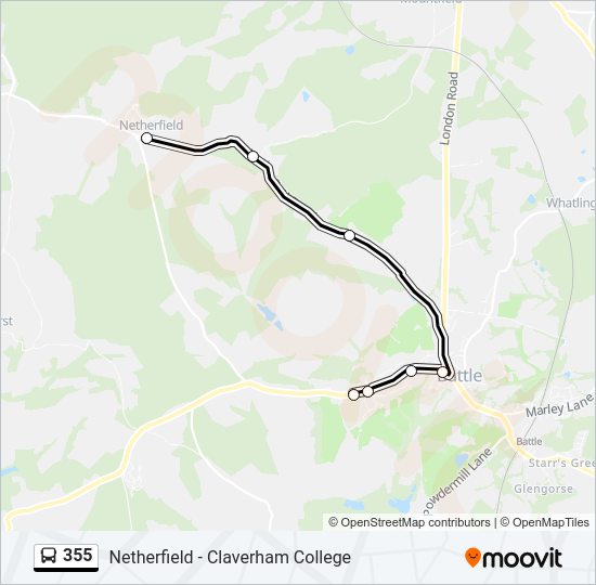 355 Bus Line Map