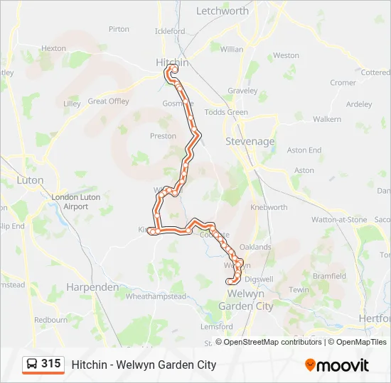 315 Route: Schedules, Stops & Maps - Welwyn (Updated)