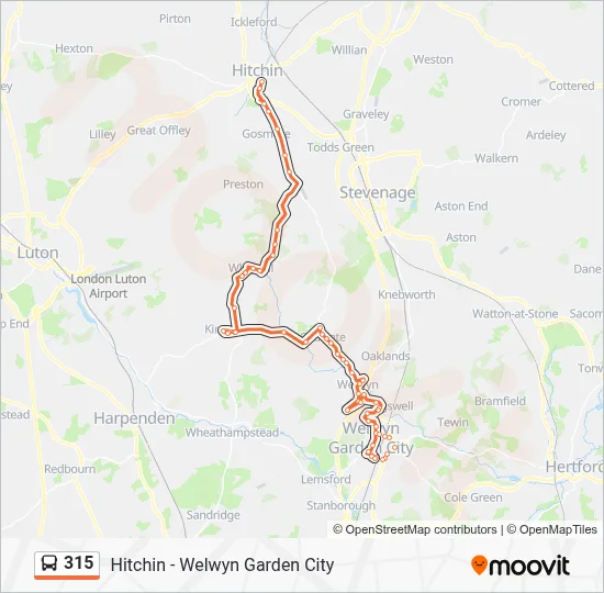 315 Route: Schedules, Stops & Maps - Hitchin (Updated)