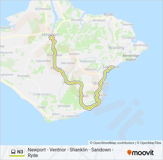 N3 Bus Line Map