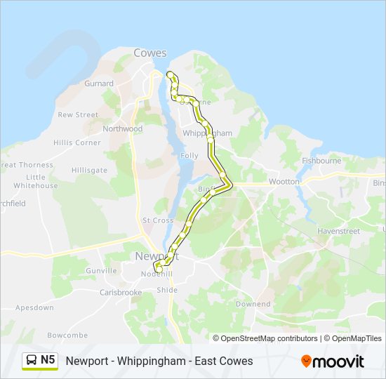 N5 Bus Line Map