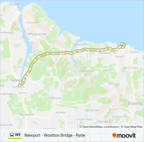 N9 Bus Line Map
