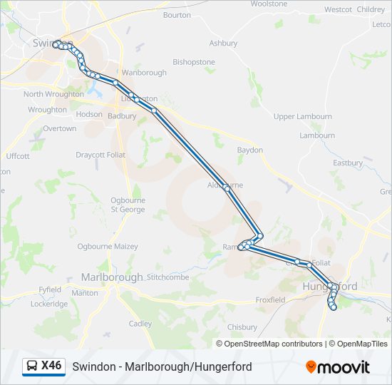 X46 Bus Line Map