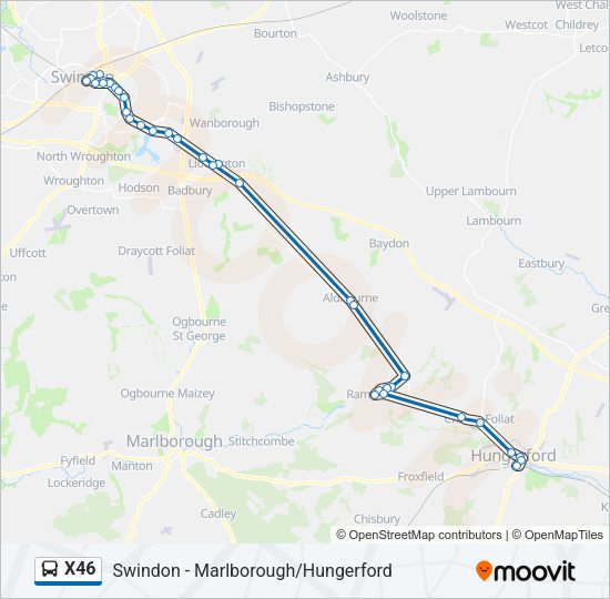 X46 Bus Line Map