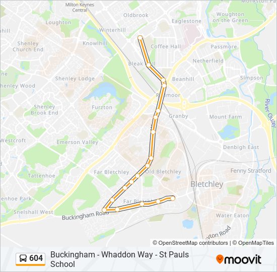 604 bus Line Map