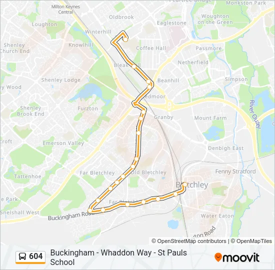 604 Bus Line Map