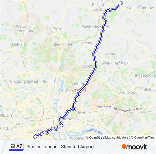 A7 Bus Line Map