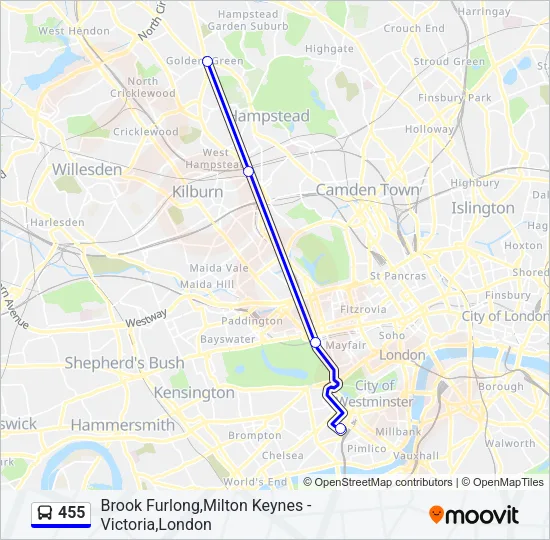 455 Bus Line Map