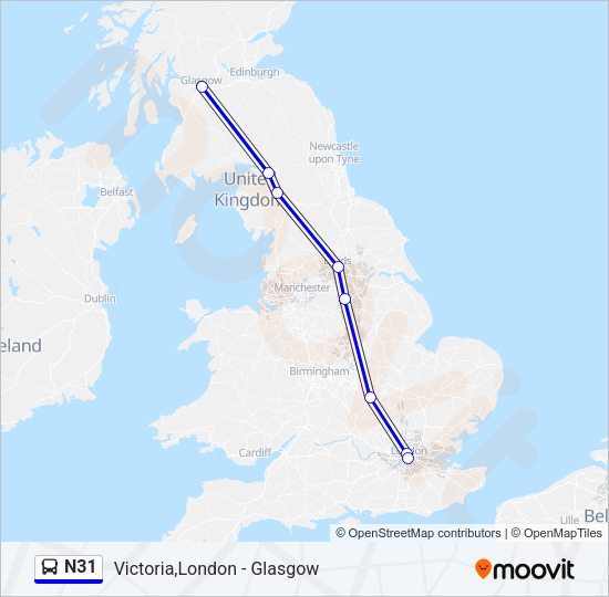 N31 Bus Line Map