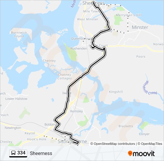 334 Bus Line Map