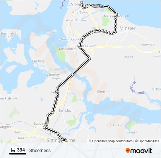 334 Route: Schedules, Stops & Maps - Sheerness (Updated)