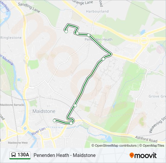130A Bus Line Map