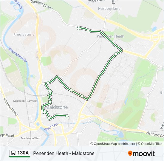 130A Bus Line Map