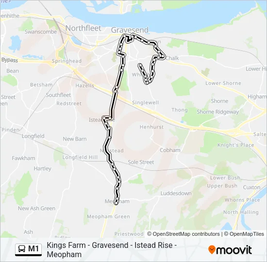 M1 Bus Line Map