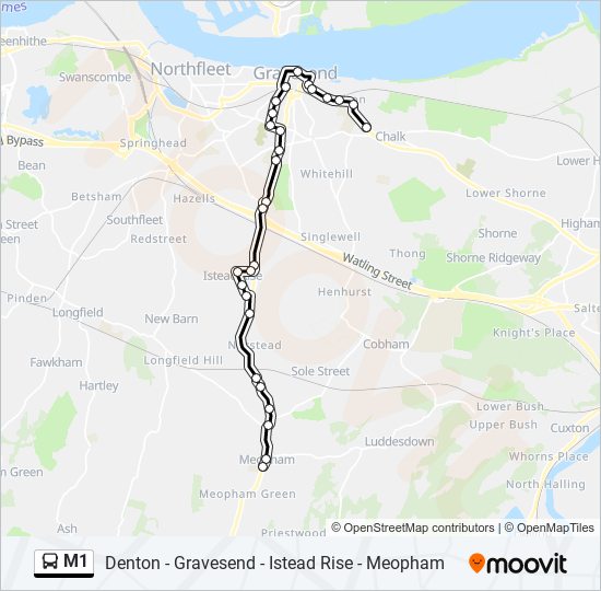 M1 bus Line Map