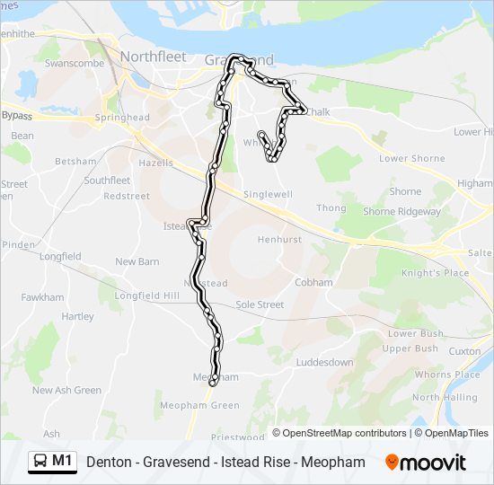 M1 bus Line Map