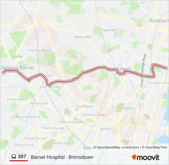 307 Bus Line Map