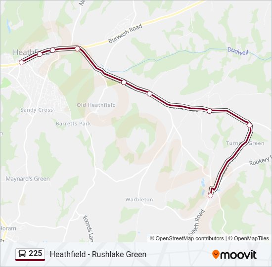 225 Bus Line Map