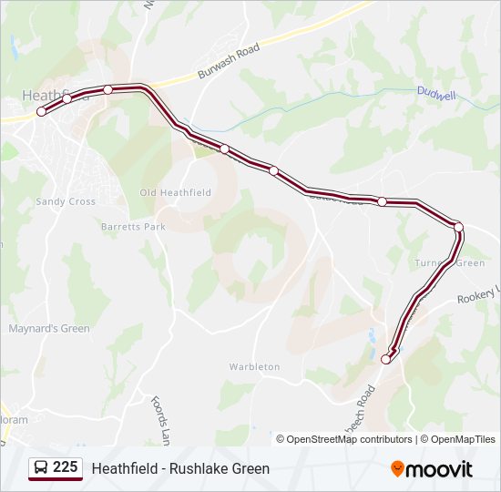 225 Bus Line Map