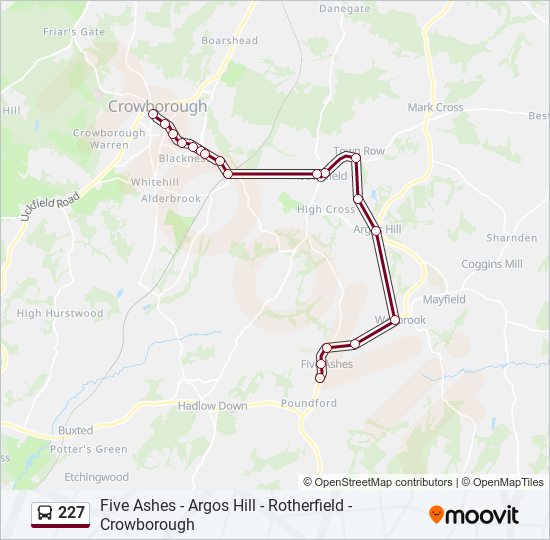 227 bus Line Map