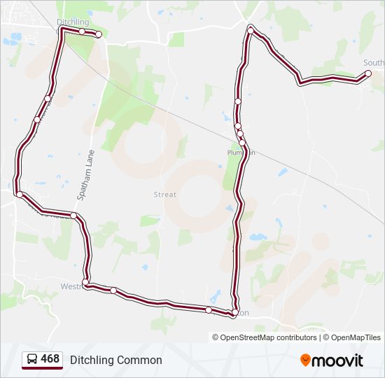 468 bus Line Map