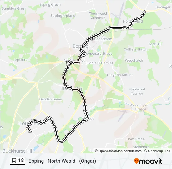 18 Bus Line Map