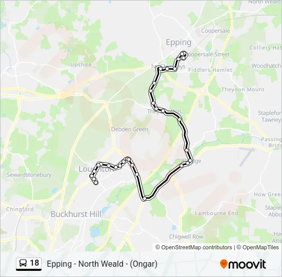 18 Bus Line Map