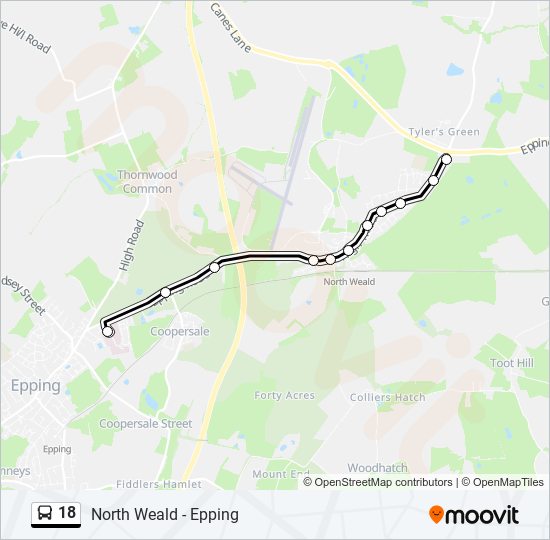 18 bus Line Map