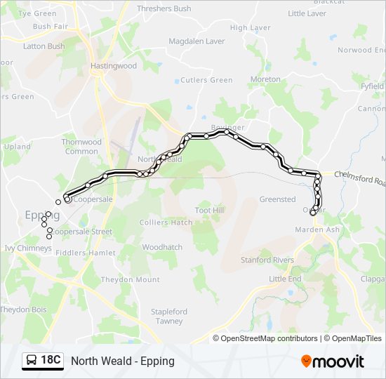 18C bus Line Map