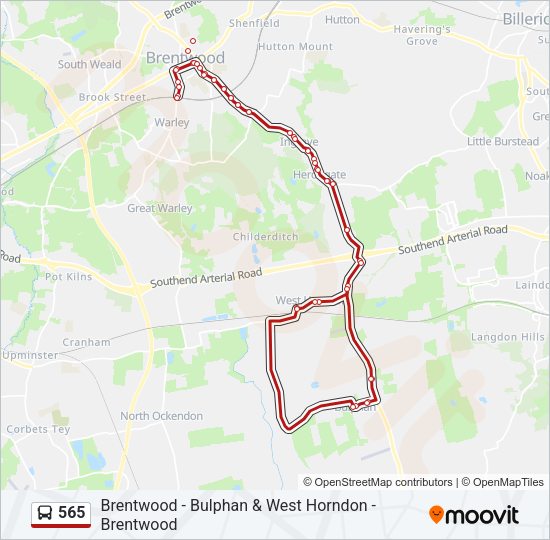 565 Bus Line Map