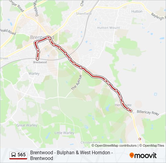 565 bus Line Map