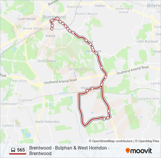 565 bus Line Map