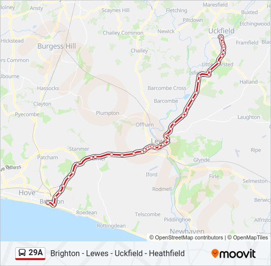 29A Bus Line Map