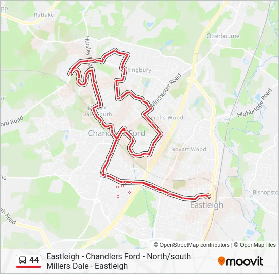 44 Route: Schedules, Stops & Maps - Eastleigh (Updated)