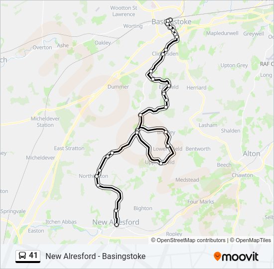 41 Bus Line Map