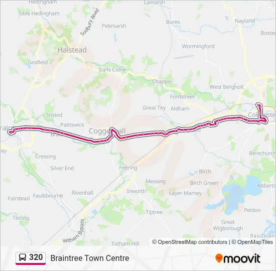 320 Route: Schedules, Stops & Maps - Braintree Town Centre (Updated)