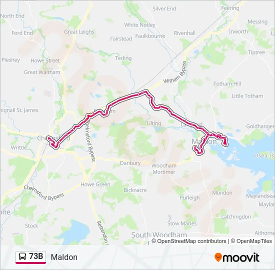 73B Bus Line Map