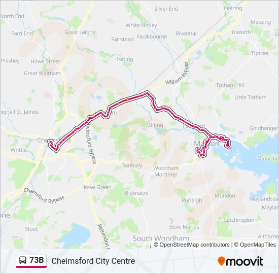 73B Bus Line Map