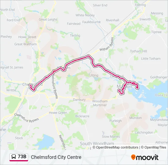 73B Bus Line Map