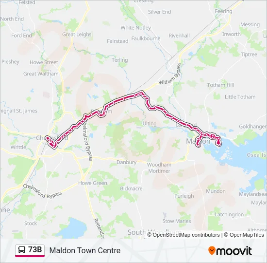 73B Bus Line Map
